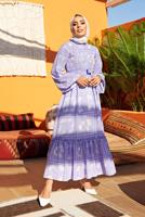 Vêtements hijab POURPRE ROBE FLORALE CEINTURÉE 640000