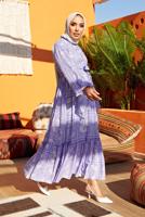 Vêtements hijab POURPRE ROBE FLORALE CEINTURÉE 640000