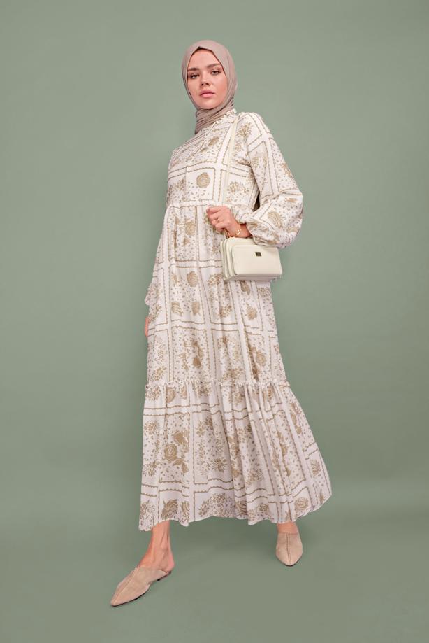 Vêtements hijab  BELTED FLORAL DRESS 640000  - TRENDTESETTÜR