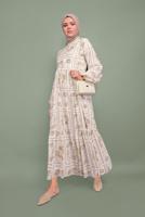 Hijab clothing MINK BELTED FLORAL DRESS 640000 
