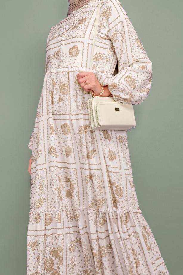 Vêtements hijab  BELTED FLORAL DRESS 640000  - TRENDTESETTÜR