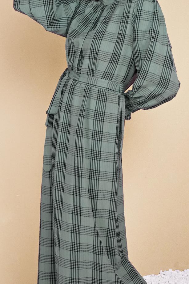 Vêtements hijab  BELTED STRIPED DRESS 0354  - TRENDTESETTÜR