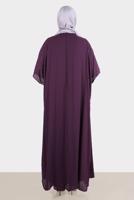 Vêtements hijab PRUNE ROBE BRODÉE ALVINA GEM AVEC DÉTAIL EN TULLE T 20163