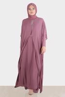 Vêtements hijab ROSE ROBE BRODÉE ALVINA GEM AVEC DÉTAIL EN TULLE T 20163