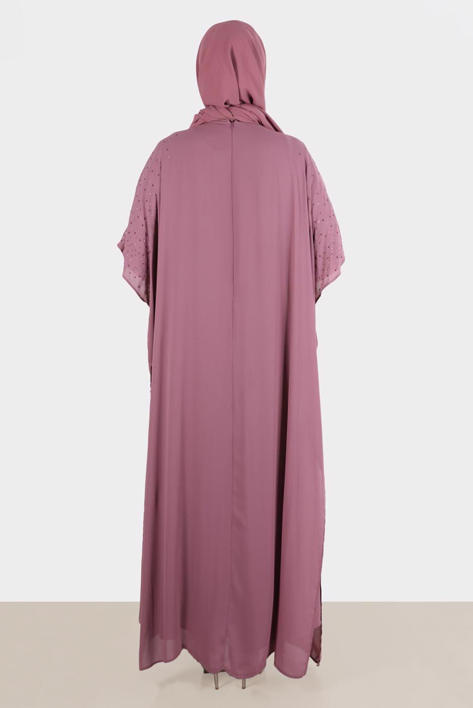 Vêtements hijab ROSE ROBE BRODÉE ALVINA GEM AVEC DÉTAIL EN TULLE T 20163