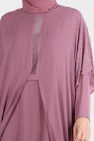 Vêtements hijab ROSE ROBE BRODÉE ALVINA GEM AVEC DÉTAIL EN TULLE T 20163