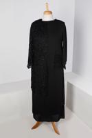 Vêtements hijab NOIR ENSEMBLE JUPE 2 PIÈCES ARGENT LAÇÉ T 2883