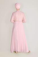 Tesettür giyim PUDRA ALVİNA DANTEL DETAYLI ELBİSE T 40522