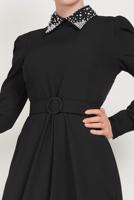 Tesettür giyim SİYAH T 40559 ALVİNA ZADE ELBİSE 36/42 TEK38