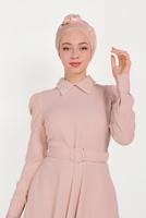 Tesettür giyim PUDRA T 40559 ALVİNA ZADE ELBİSE 36/42 TEK38