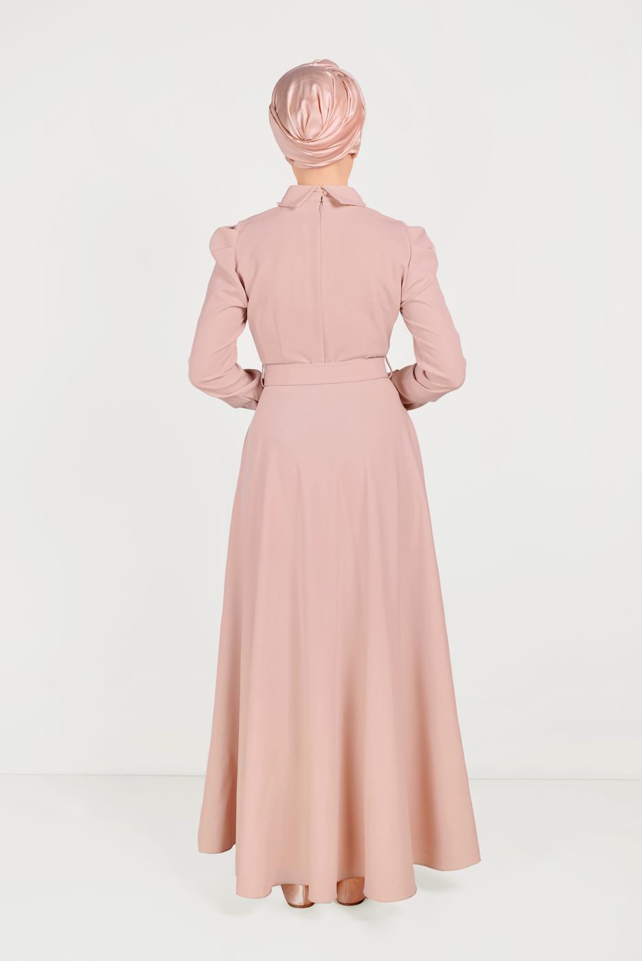 Tesettür giyim PUDRA T 40559 ALVİNA ZADE ELBİSE 36/42 TEK38