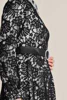 Tesettür giyim SİYAH ALVİNA KEMERLİ DANTEL ELBİSE 40630 