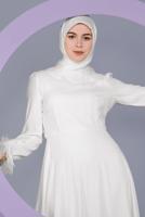 Tesettür giyim KREM T 40691 ALVİNA OPAL ELBİSE 38/44 TEK40