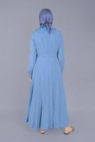 Tesettür giyim MAVİ T 40691 ALVİNA OPAL ELBİSE 38/44 TEK40