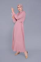 Tesettür giyim PUDRA T 40691 ALVİNA OPAL ELBİSE 38/44 TEK40