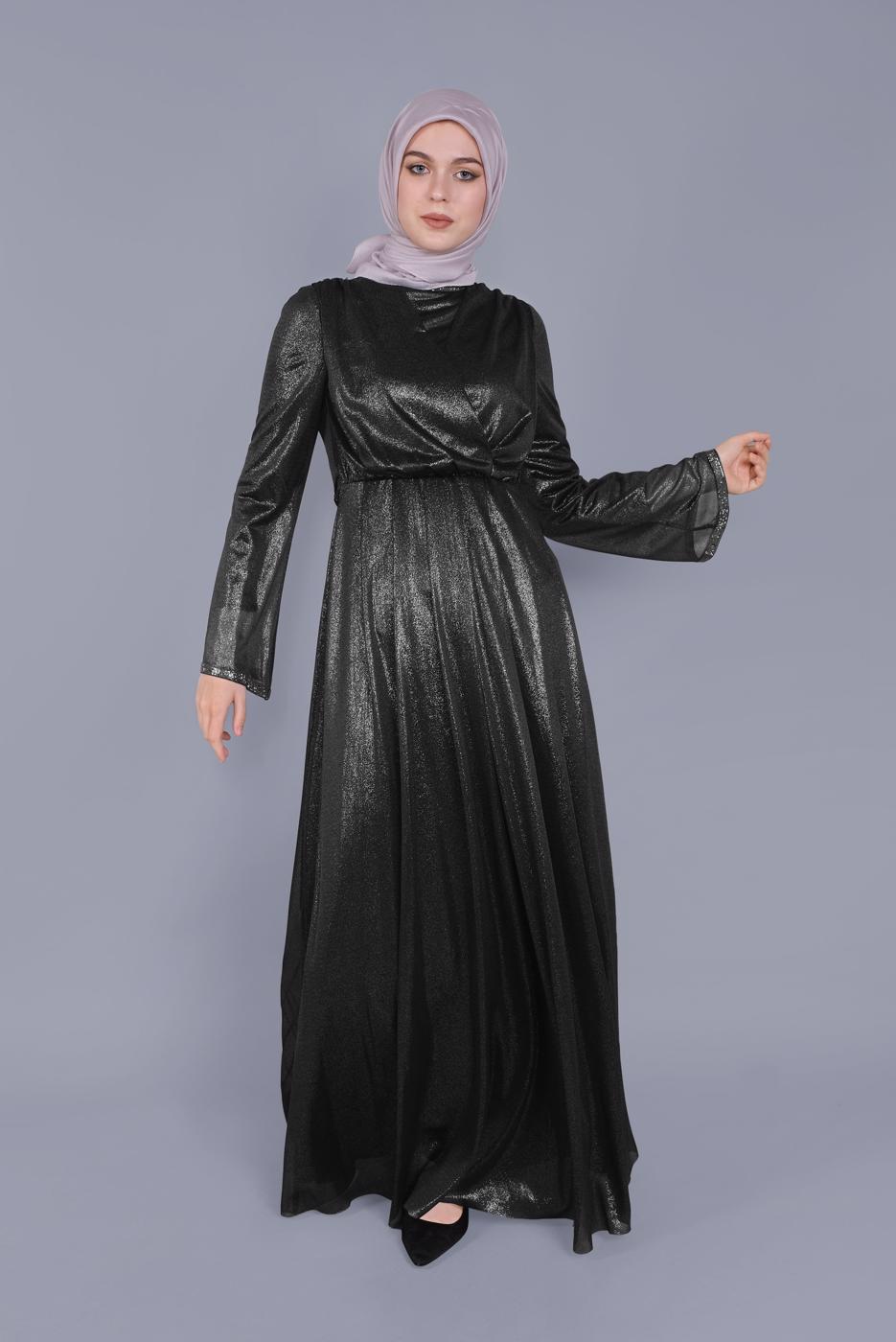 Tesettür giyim SİYAH ALVİNA ELBİSE T 40771
