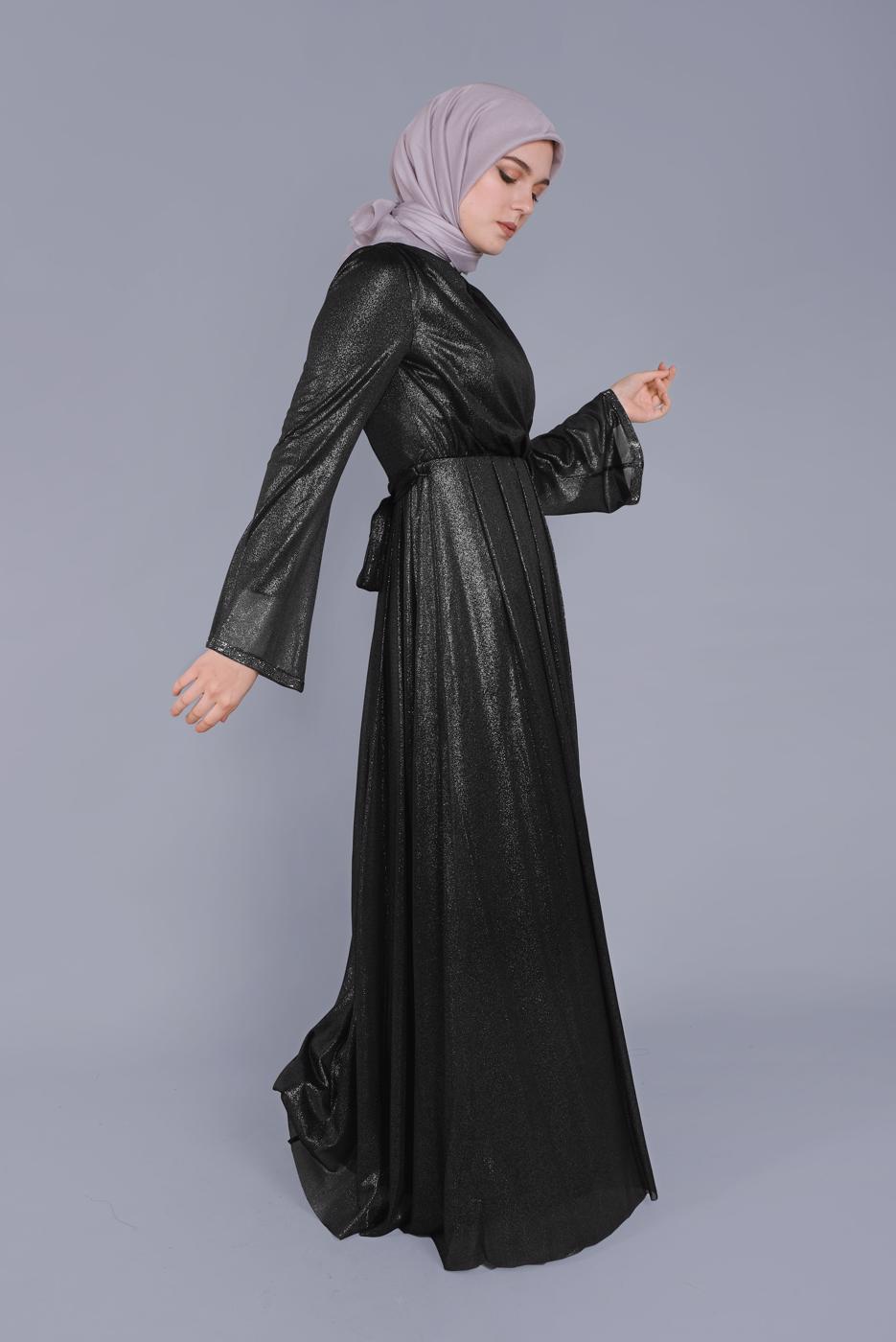 Tesettür giyim SİYAH ALVİNA ELBİSE T 40771