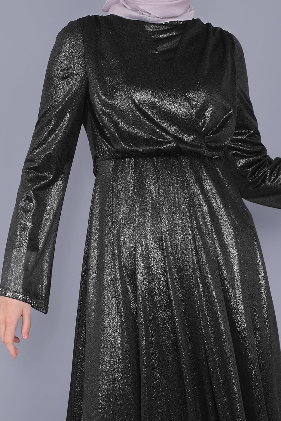 Tesettür giyim SİYAH ALVİNA ELBİSE T 40771