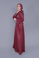 Tesettür giyim KIRMIZI ALVİNA ELBİSE T 40771