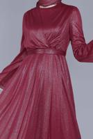 Tesettür giyim KIRMIZI ALVİNA ELBİSE T 40771