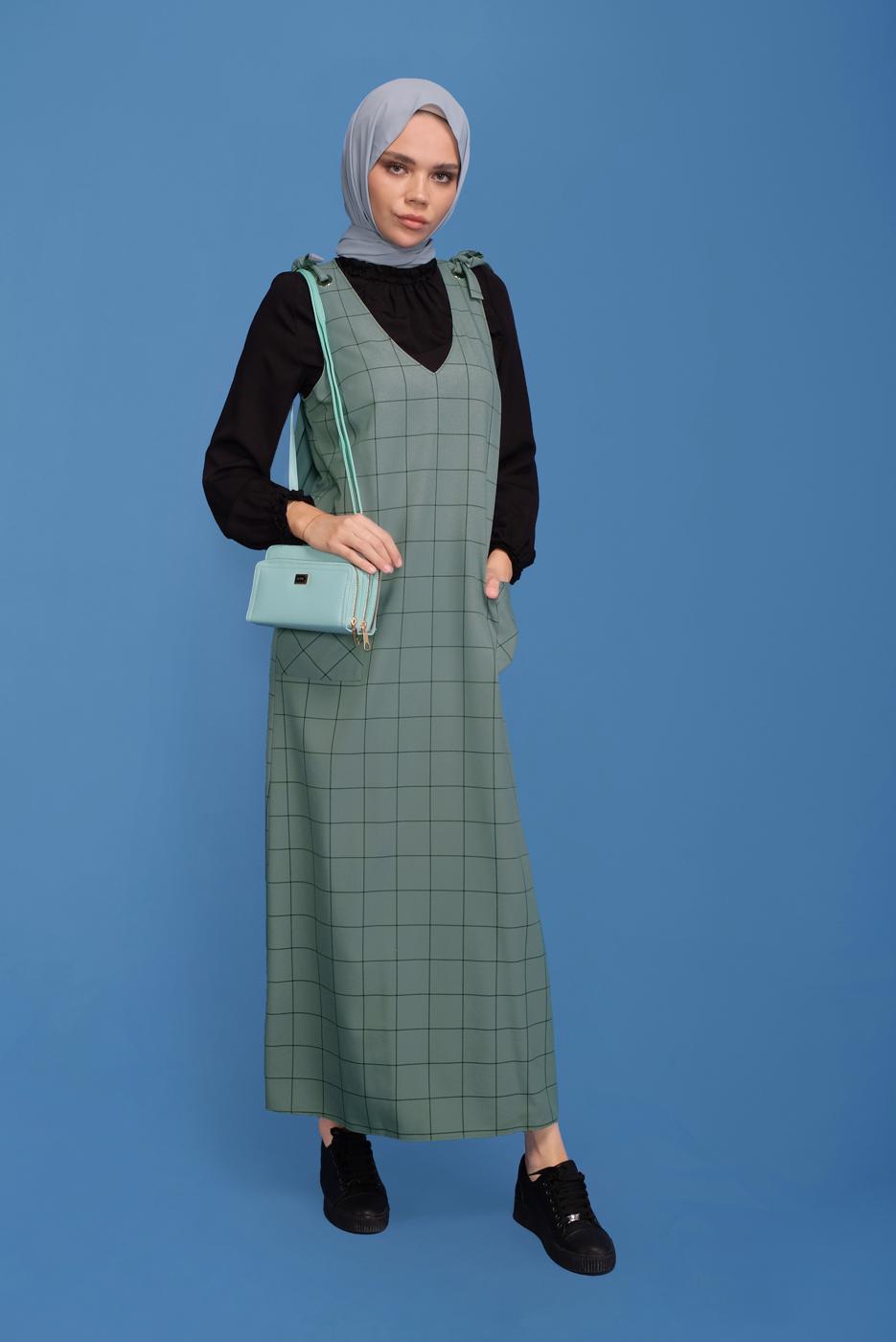 Tesettür giyim YEŞİL ALVİNA JİLE T 40832