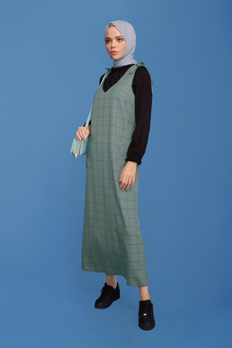 Tesettür giyim YEŞİL ALVİNA JİLE T 40832