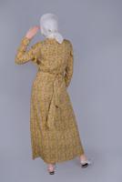 Tesettür giyim TURUNCU T 40835 ALVİNA VİSCON 30825 ELBİSE 38/44 TEK36