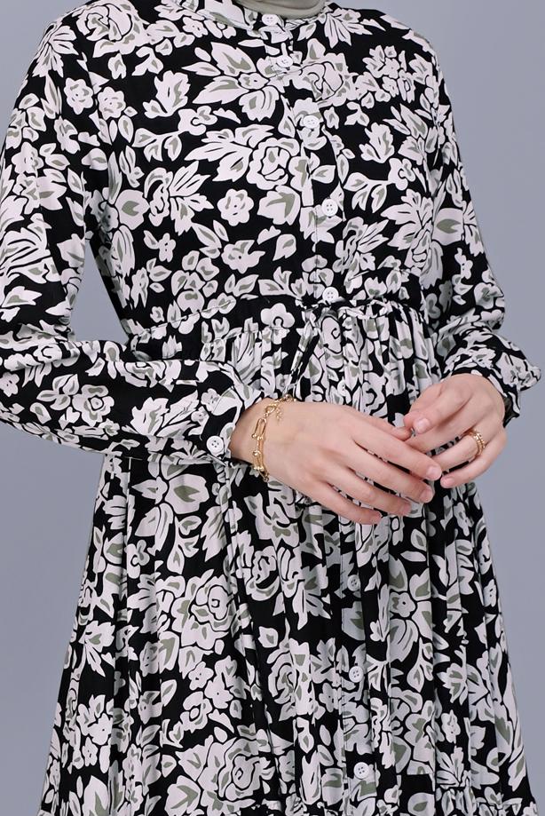 Hijab clothing  FLORAL PATTERN DRESS 4412  - TRENDTESETTÜR