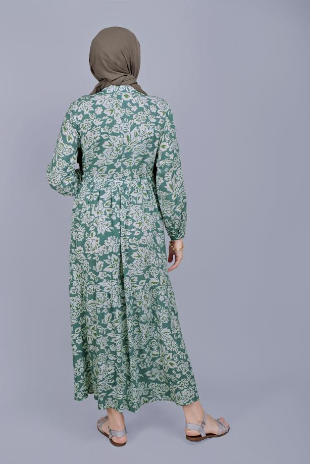 Hijab clothing  FLORAL PATTERN DRESS 4412  - TRENDTESETTÜR