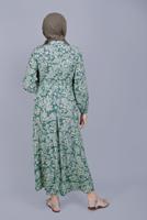 Hijab clothing GREEN FLORAL PATTERN DRESS 4412 