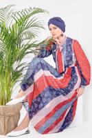 Tesettür giyim KIRMIZI T 4969 ALVİNA AQUA 272432 ELBİSE 38/44