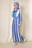 Tesettür giyim LACİVERT T 4969 ALVİNA AQUA 272432 ELBİSE 38/44