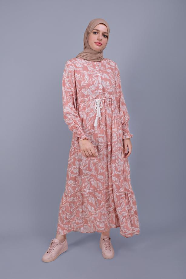 Vêtements hijab  LEAF PATTERNED LACE DRESS  5412  - TRENDTESETTÜR