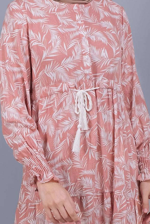 Vêtements hijab  LEAF PATTERNED LACE DRESS  5412  - TRENDTESETTÜR