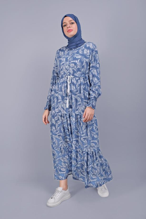 Vêtements hijab  LEAF PATTERNED LACE DRESS  5412  - TRENDTESETTÜR