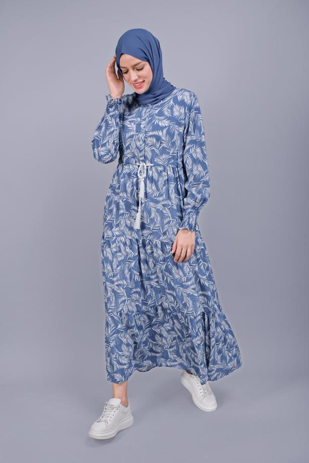 Vêtements hijab  LEAF PATTERNED LACE DRESS  5412  - TRENDTESETTÜR