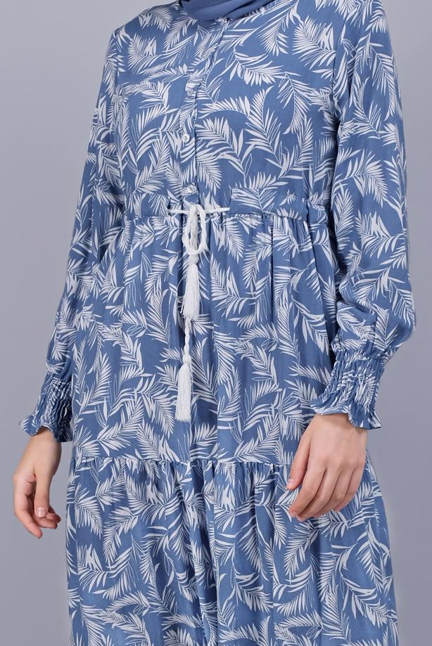 Vêtements hijab  LEAF PATTERNED LACE DRESS  5412  - TRENDTESETTÜR