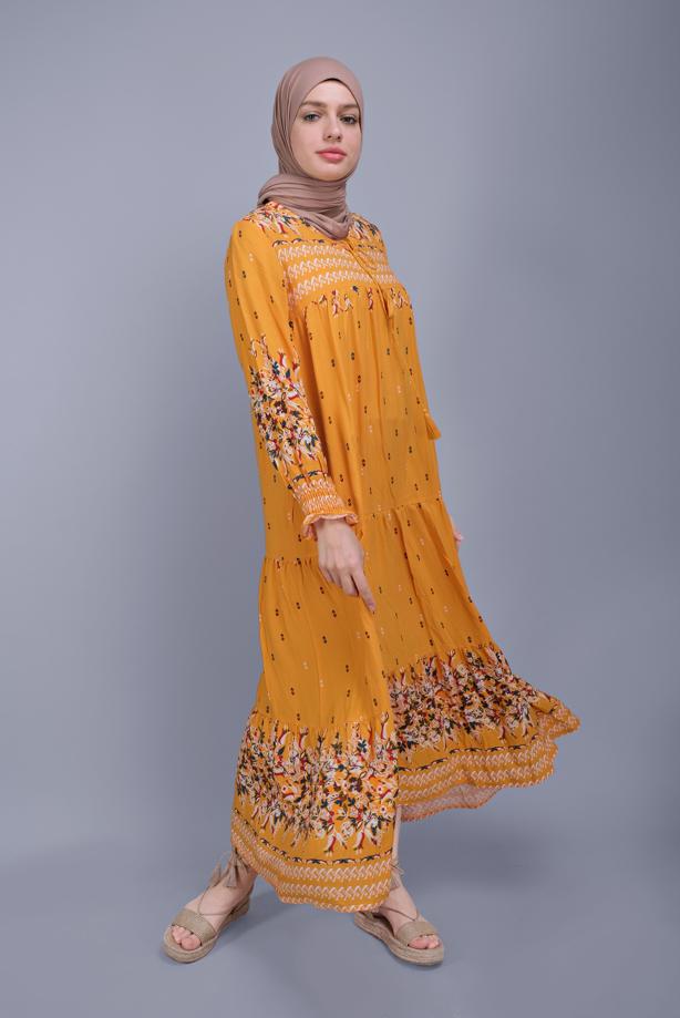 Hijab clothing  FLORAL PATTERN DRESS  5712  - TRENDTESETTÜR