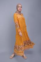 Hijab clothing ORANGE FLORAL PATTERN DRESS  5712 