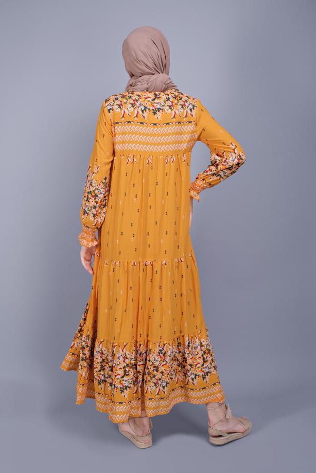 Vêtements hijab  FLORAL PATTERN DRESS  5712  - TRENDTESETTÜR