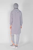 Tesettür giyim GRİ FİLELİ ŞERİT DETAYLI EŞOFMAN ALTI 51012 