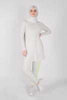 Tesettür giyim EKRU FİLELİ ŞERİT DETAYLI EŞOFMAN ALTI 51012 