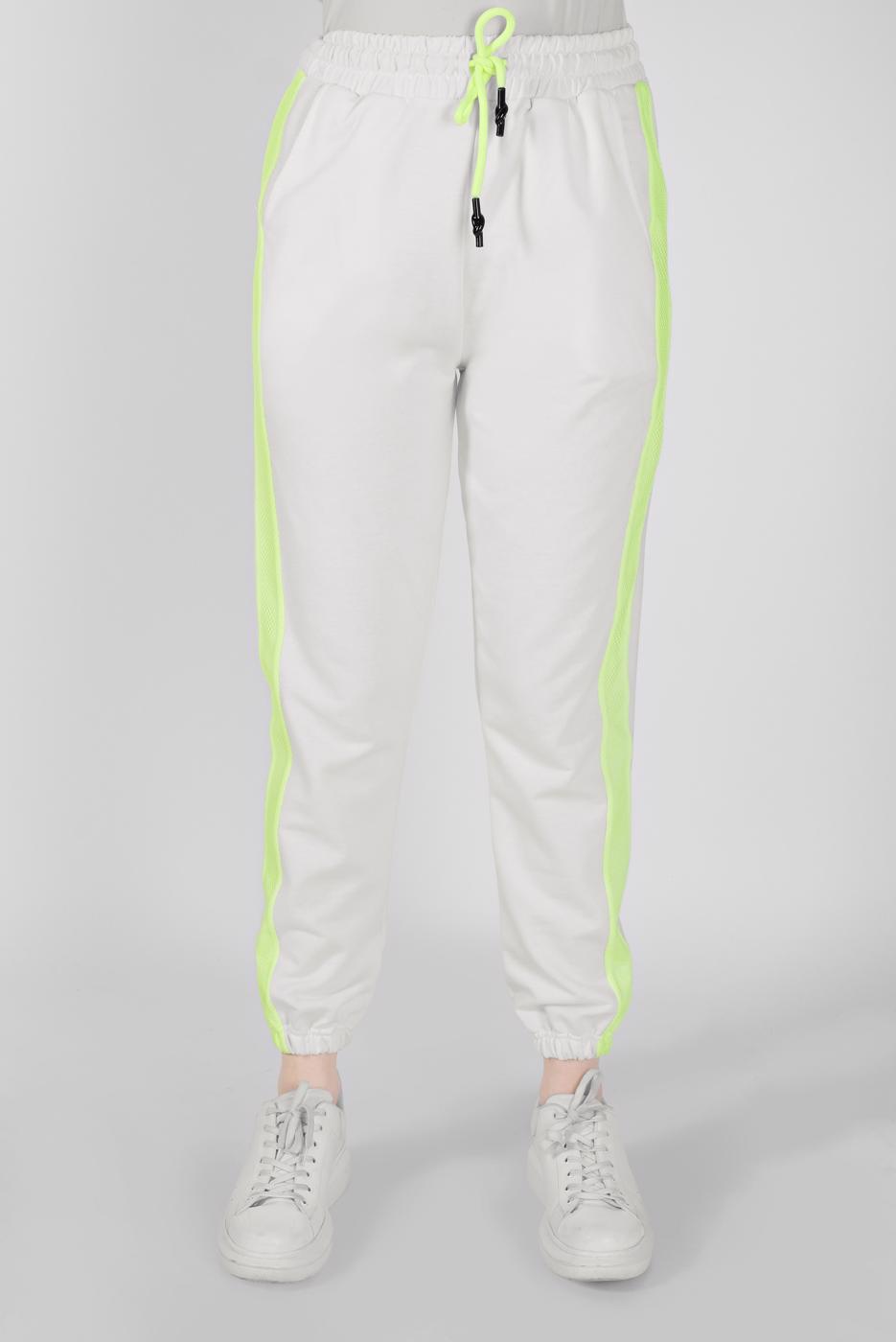 Tesettür giyim EKRU FİLELİ ŞERİT DETAYLI EŞOFMAN ALTI 51012 