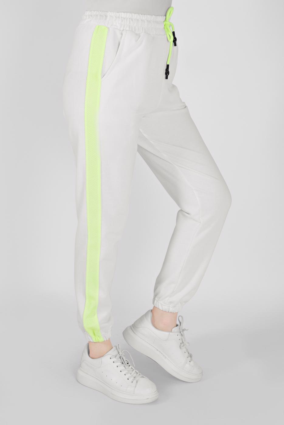 Tesettür giyim EKRU FİLELİ ŞERİT DETAYLI EŞOFMAN ALTI 51012 