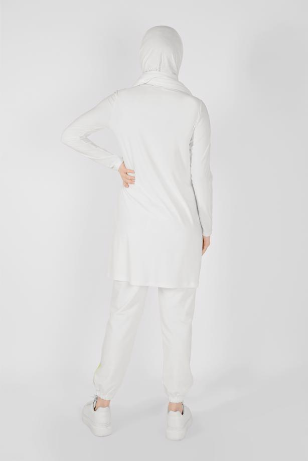 Hijab clothing ECRU BELT-DETAILED TROUSERS 51012  - TRENDTESETTÜR