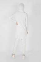 Tesettür giyim EKRU FİLELİ ŞERİT DETAYLI EŞOFMAN ALTI 51012 