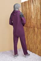 Tesettür giyim MOR PULLU  FERMUARLI EŞOFMAN TAKIM 0056  