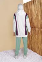 Tesettür giyim EKRU ŞERİT DETAYLI EŞOFMAN TAKIM  0256 