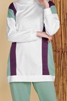 Tesettür giyim EKRU ŞERİT DETAYLI EŞOFMAN TAKIM  0256 