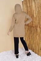 Tesettür giyim KAHVE CEPLİ İKİ RENK PANTOLONLU EŞOFMAN TAKIM  2256  